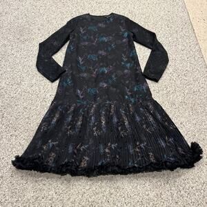 Sara Navon Dark Floral Long Sleeve Dress XS Whimsigoth Fairy Grunge Retro